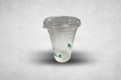 95mm Clear Plant-Based Plastic Compostable PLA Flat Lids with Straw Cut