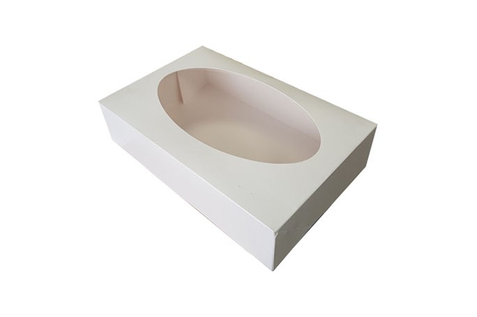 Large White Cardboard Recyclable Window Cake Box