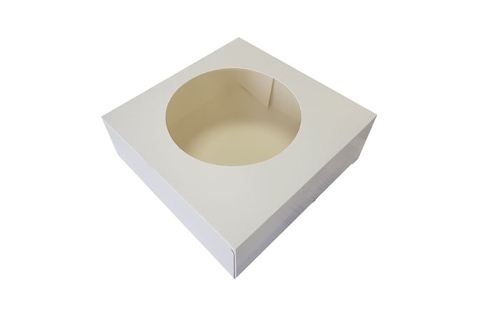 Medium White Cardboard Recyclable Window Cake Box