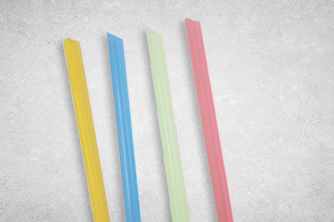 12x260mm Multi-Coloured Neon Plastic Recyclable Bubble Tea Straws