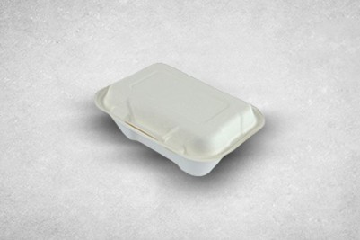 7″x5″ White Bagasse Biodegradable Clamshell Boxes