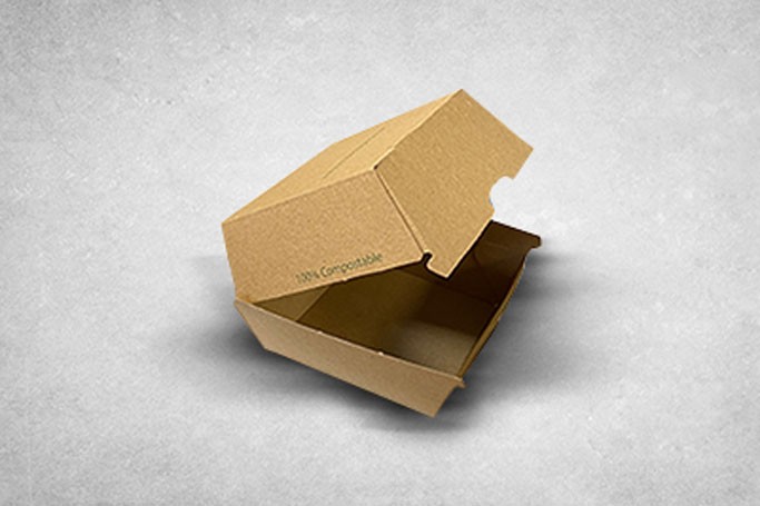 Small Brown/Kraft Recyclable Burger Boxes