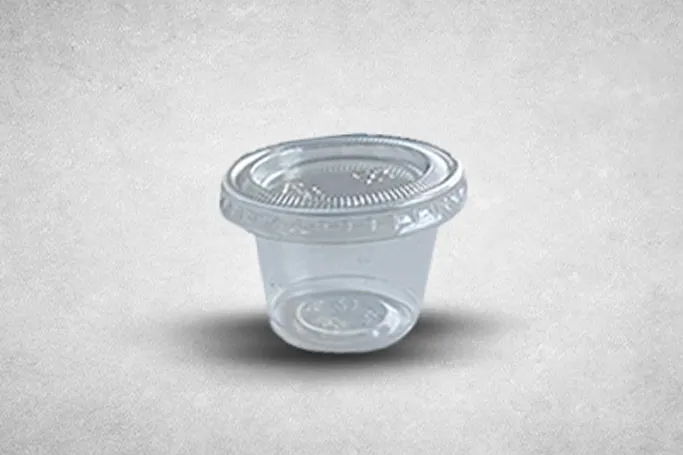 1oz Clear Plastic Recyclable Portion Pots with Lids