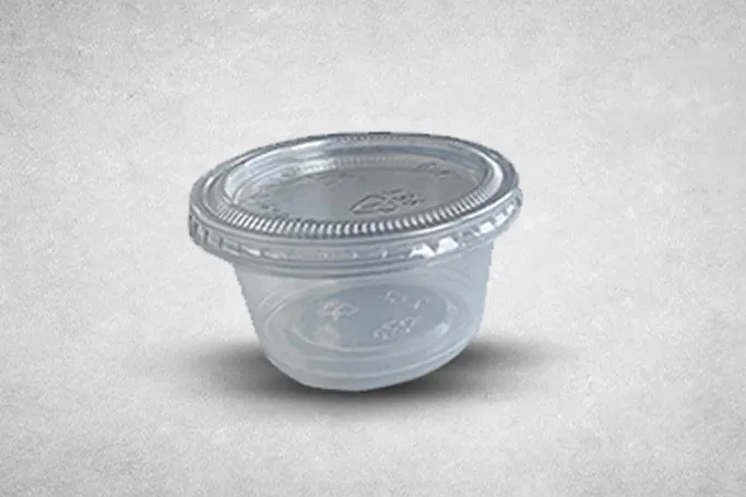 2oz Clear Plastic Recyclable Portion Pots with lids