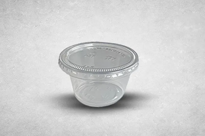 4oz Clear Plastic Recyclable Portion Pots with lids